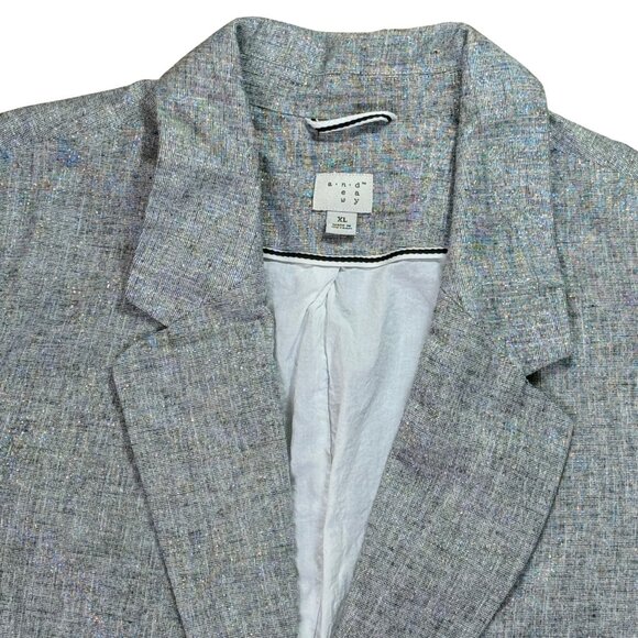 Metallic Silver Blazer + Side Button Accents (XL) A New Day - Picture 5 of 11